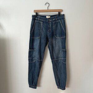Sundance Jolienne Button Fly Cargo Soft Cotton Denim Joggers Women's Size 8
